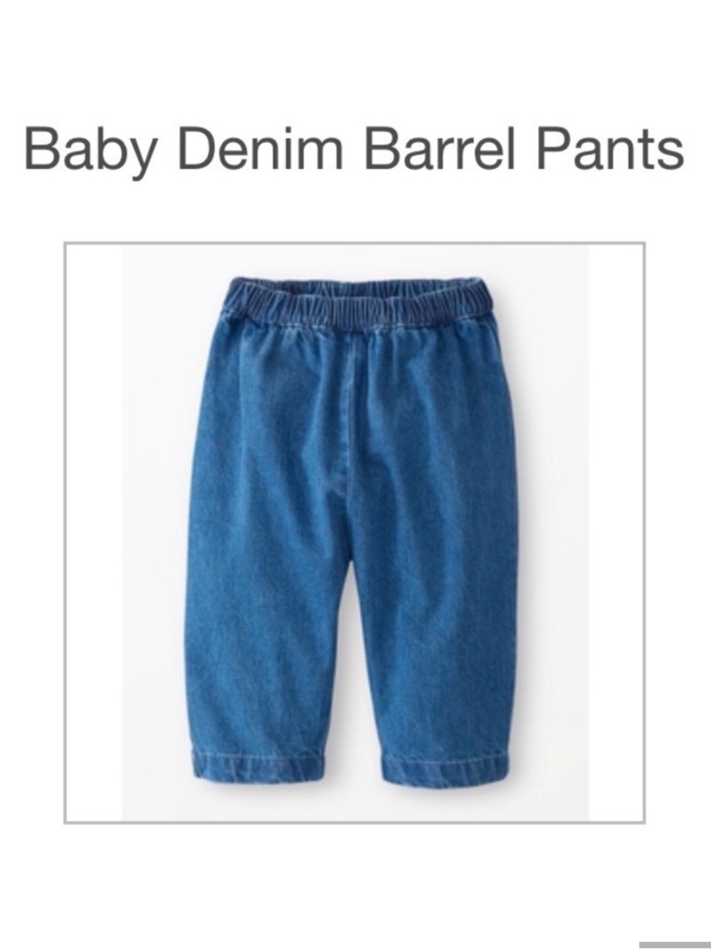 Lot of 2 Hanna Andersson barrel leg pant Jean baby 3-6 month 60cm green blue